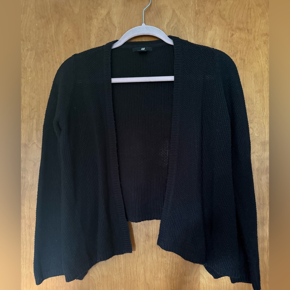 H&M Black Open-Front Cardigan